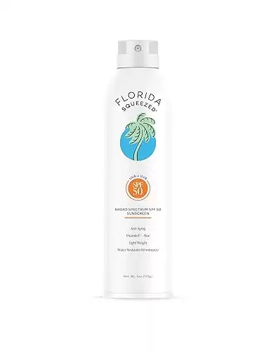 SPF 50 Sunscreen Water Resistant Spray|6oz|Vegan and Hawaii 104 Reef Act Compliant (Octinoxate & Oxybenzone Free) Broad Spectrum Moisturizing Sunscreen. Paraben & Phthalate Free.