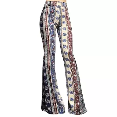 ShopMyTrend SMT Women's High Waist Wide Leg Long Palazzo Bell Bottom Yoga Pants